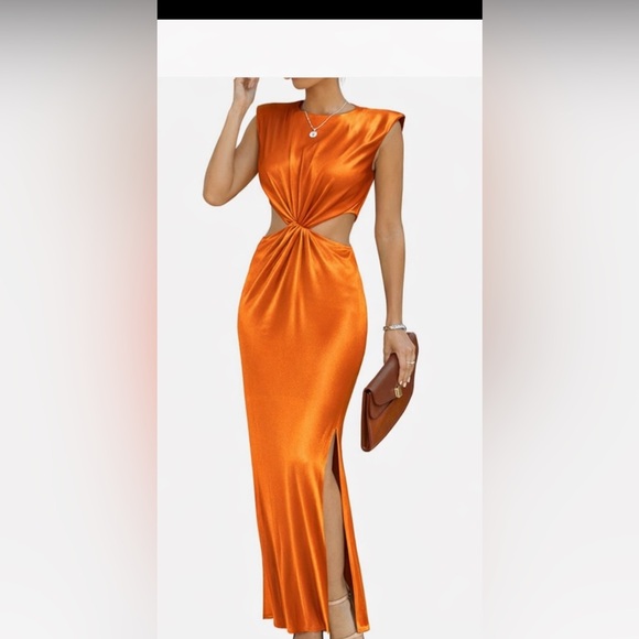 Amazon Dresses & Skirts - Prinbara Women’s side cut out maxi dress in Orange size Large